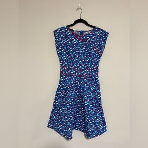 Retrolicious Whale Pattern Retro Dress Size Medium Coastal Artsy Preppy